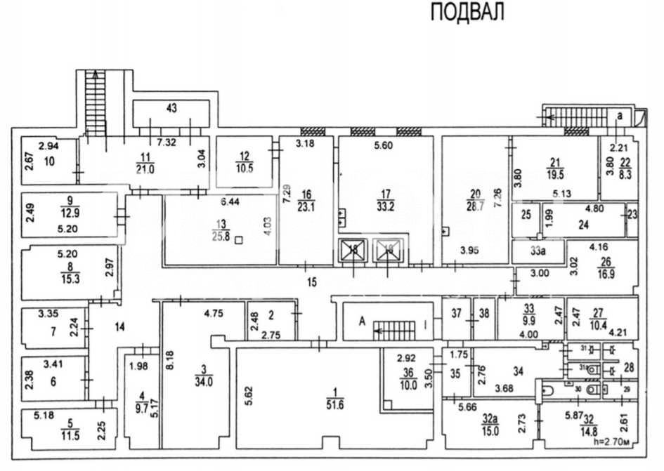 Планировка офиса 1750-1745.5 м², 1 этаж, Административное здание «Котляковская ул., 3, стр. 12»